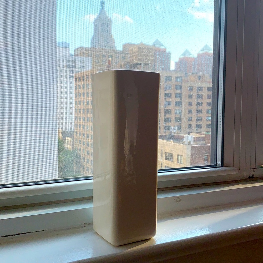 White Modern Vase 3.5 x 3.5 x 11